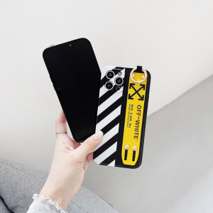 Off White ブランド風 アイフォン 13/13Pro手首ストラップ付き 保護ケース  iphone12 miniロゴ付き カ ...