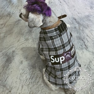 シュプリーム 犬の服 秋冬 秋冬グレー風 格子シャツ おしゃれ ペット用シャツ 格子柄 上品 supreme 犬 ...