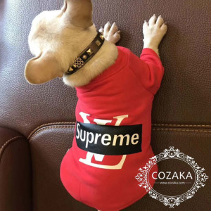 シュプリームｘルイヴィトン 犬服 パーカー supreme lv コラボ フーディー ペットウェア パロディ 洋服 ...