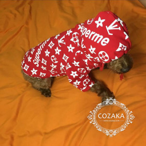 2021fw大注目！シュプリーム x ルイヴィトン コラボ 犬服 パーカー supreme x lv 犬用フーディー ヴィ ...