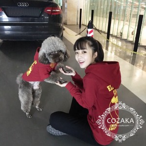 ヴェトモン新作 パーカー 犬服 防寒服 裏起毛 vetements 犬とのペアルック プルオーバー おしゃれ ドッ ...