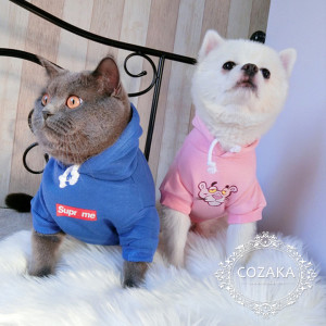 シュプリーム supreme パーカー ペット服 犬 猫 棉 かわいい ファッション おしゃれ 人気 帽子付き ド ...