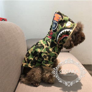 a bathing ape 犬服 パーカー ベイプ ドッグウェア ジップアップパーカー 迷彩柄 裏起毛 厚手 bape ペ ...