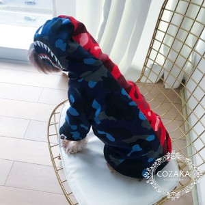 bape シャークパーカー 犬服 人気 ベイプ ドッグウェア 裏起毛プルパーカー おしゃれ a bathing ape 小 ...