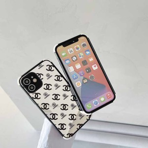 Chanel アクリル樹脂ケース iPhone 13pro 背面ガラス光沢感 携帯ケース アイホン12 mini/12 pro max四 ...