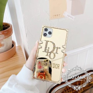 Dior アイフォン 13 mini/13 pro max ラインストーン付き スマホケース ディオール iPhone 12 mini/12P ...