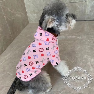 売れ筋 秋冬用 ワンちゃん服 ロゴ付き ビトン 中小型犬 パーカー シュナウザー ペット服ルイビトン 欧 ...