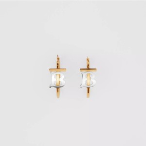 Burberry Gold And Palladium-plated Monogram Motif Earrings