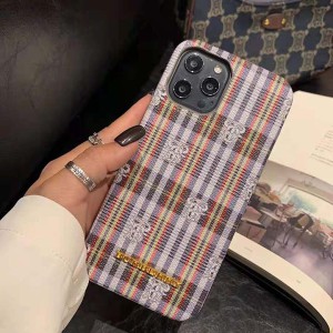 ブランド柄 Burberry iPhone 13 チェック柄 スマホケース アイフォン 12 pro max 金属ロゴ付きカバー i ...