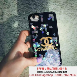 シャネル iPhone8ケース 流れ星 iphone8plus ハートカバー キラキラ CHANEL アイフォン7/7 プラスカバ ...