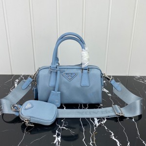 Prada 1BA846 Saffiano Leather Tote Bag In Blue