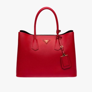 Prada 1BG756 Saffiano Leather Double Bag In Red