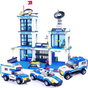 City Police Station Building Kit, Police Car Toy, City Police Sets