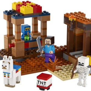 Minecraft The Trading Post Collectible Action-Figure Playset, New 2022