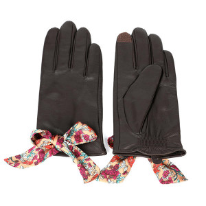 Black or colorful color women leather gloves