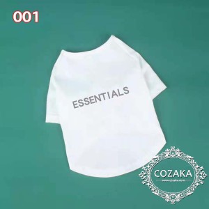Essentials シンプル風 中小型犬 白黒 綿 Tシャツ Essentials テディ プードル  ペット服 春夏対応 送 ...