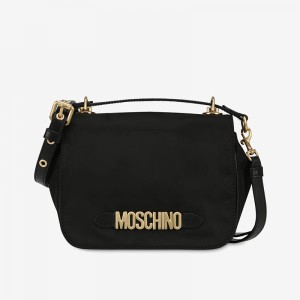 https://www.moschinooutletnew.com/moschino-lettering-logo-women-nylon-flap-bag-black.html