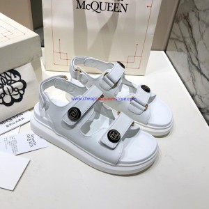Alexander Mcqueen Tread Sandals with Leather Strap White