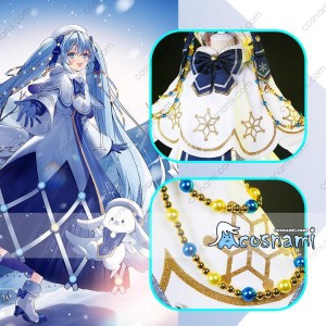 VOCALOID ボーカロイド 初音ミク 雪ミク2021 コスプレ衣装 コスチューム コス服 snow miku2021ワンピー ...