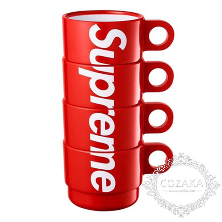 シュプリーム supreme 18ss stacking cups 4set カップセット 赤 マグカップ ４個セット 新品未使用 送 ...