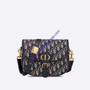 Medium Dior Bobby Bag Oblique Jacquard Blue