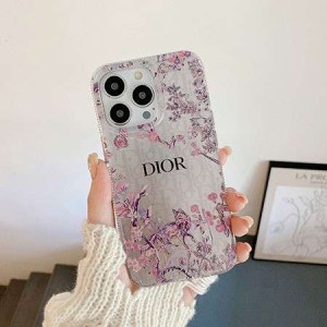 Dior 光沢感 iPhone 15 14スマホケース ヴィンテージ植物の柄 ディオール iphone14proケース 滑り止め  ...