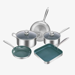 Aluminum Cookware Set
Product features:
◼ Food-grade aluminum alloy
◼ Green ceramic non stick in ...