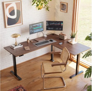 Apply wood stain or paint for a sleek finish that complements your workspace or existing furnitu ...