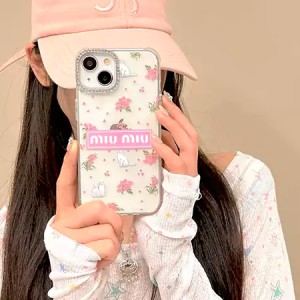 ミュウミュウ iphone16/16 pro/16 pro max スマホケース ガールズ かわいい 日韓風 女性が愛用する 人 ...