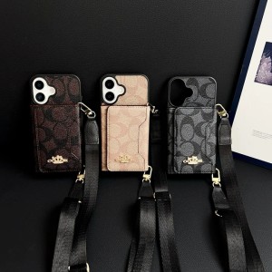 CoachのiPhone 16E/16/16Pro/16Plusケースは、ショルダーストラップ付きで、iPhone 15 Pro Max/15 Pro ...